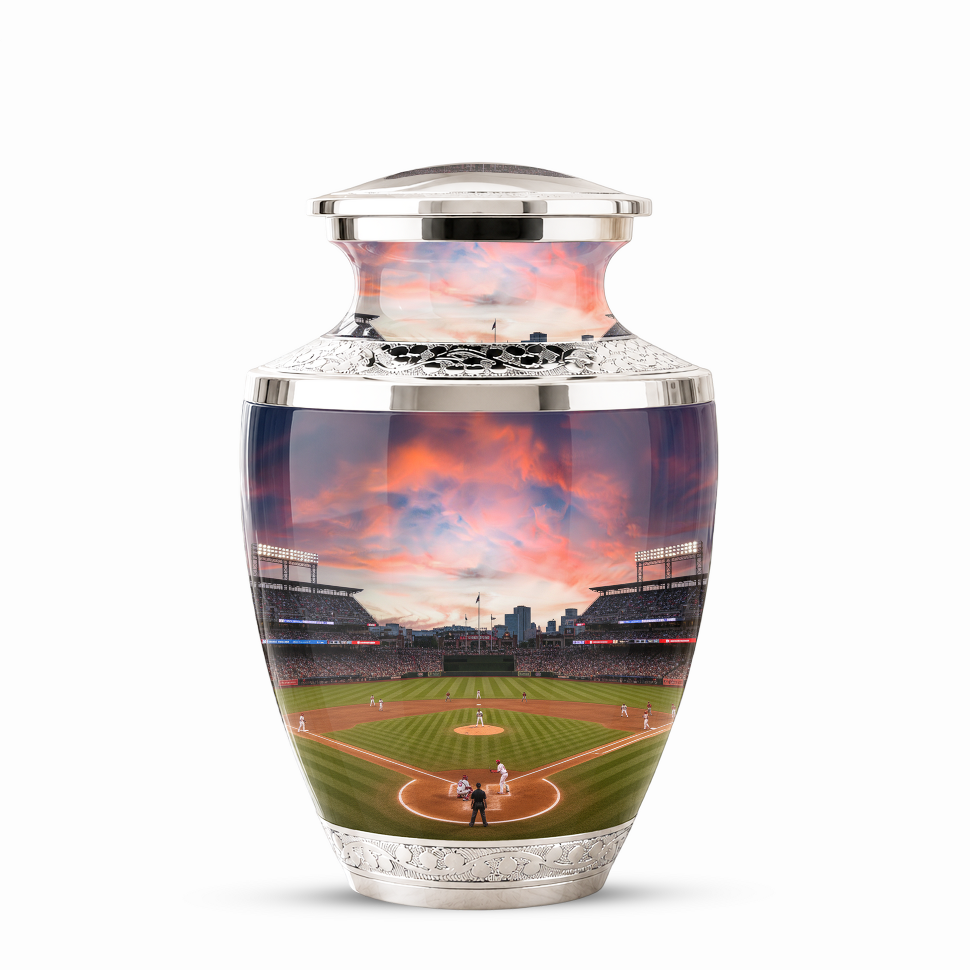 Unique Baseball Cremation Urn for Dad, Custom Baseball Modern Urn for Human Ashes