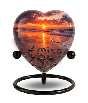 Beach Urn for Human Ashes – Ocean Sunset Beach Cremation Urn, Beach Keepsake Urn & Memorial Urn