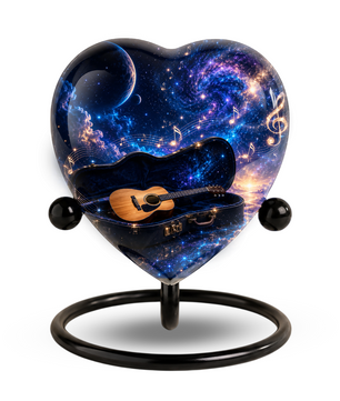 Music Guitar Adult Urn – Guitar Cremation Urn for Adult Ashes, Musical Memorial Adult Urn