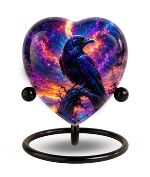 Raven Heart Cremation Urn for Adults – Unique Adult Urn for Ashes