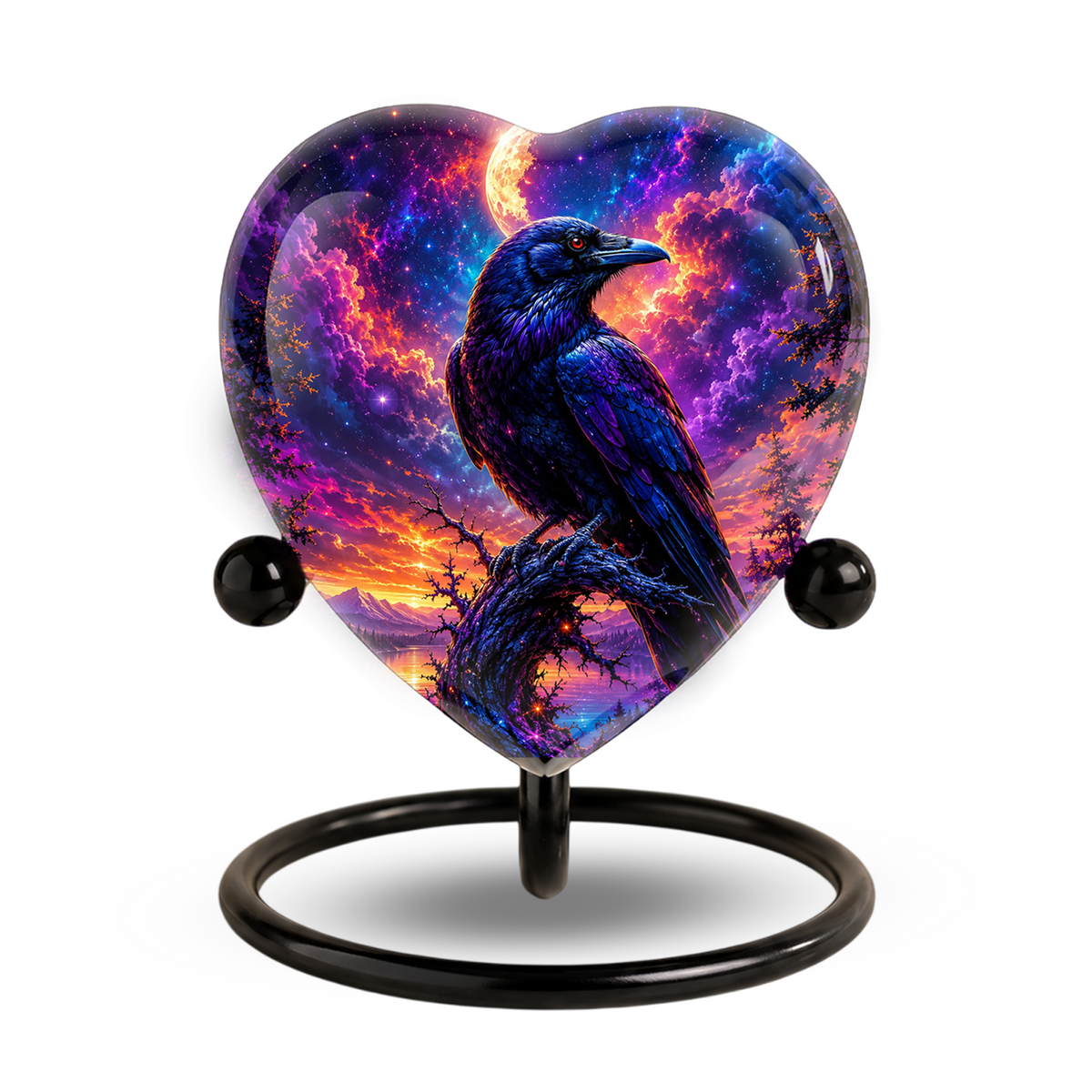 Raven Heart Cremation Urn for Adults – Unique Adult Urn for Ashes