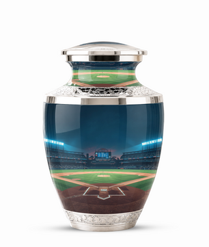 Baseball Cremation Urn for Dad, Personalized Baseball Urn for Human Ashes, Baseball Stadium