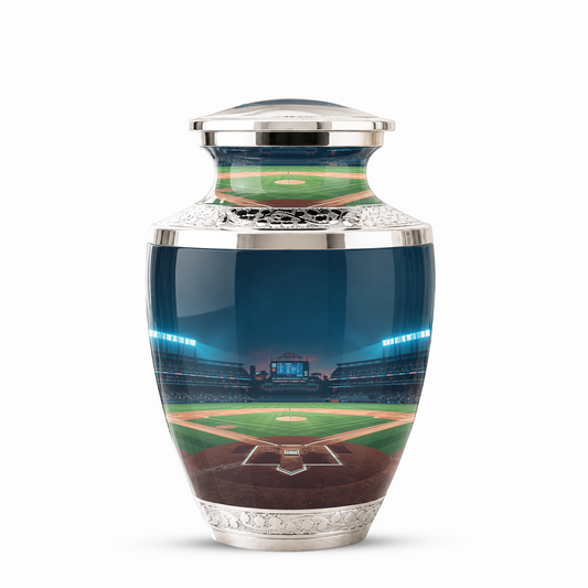 Baseball Cremation Urn for Dad, Personalized Baseball Urn for Human Ashes, Baseball Stadium