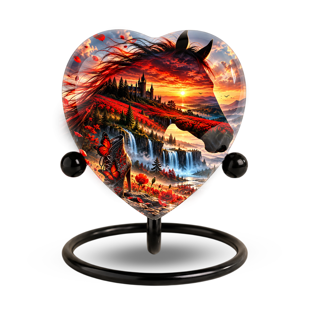 Unicorn Heart Cremation Urn for Ashes, Personalized Adult Memorial Urn, Fantasy Horse Urn