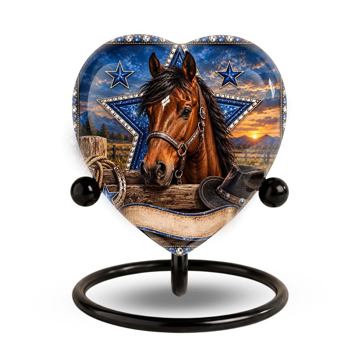 Horse Memorial Wind Chime – Heart-Shaped Western Horse Remembrance Garden Decoration