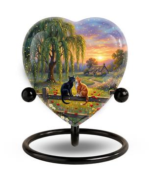 Personalized Cat Urn for Ashes – Heart-Shaped Pet Memorial Urn, Custom Cat Urn for Cats, Unique Keepsake Cremation Urn