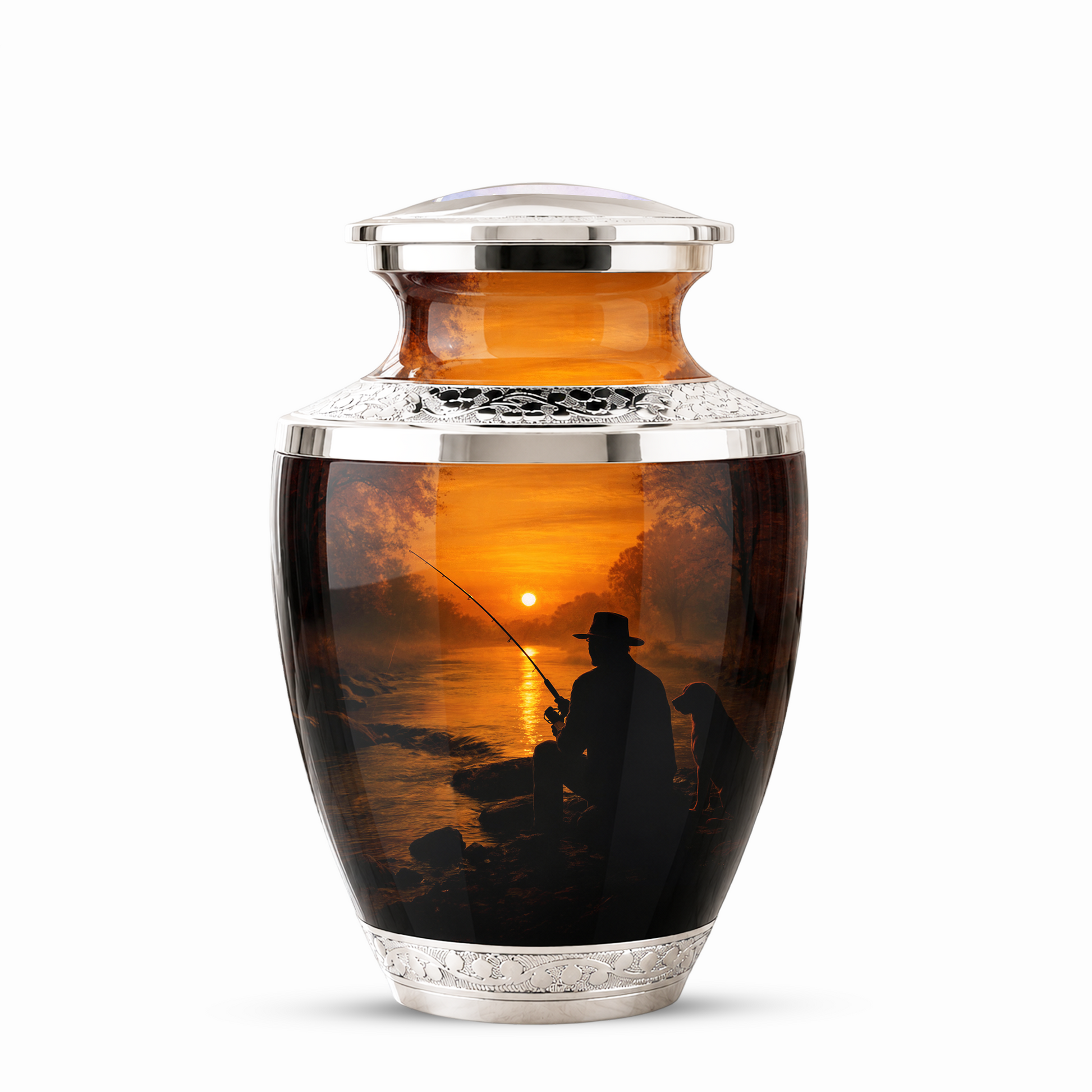 Personalized Fishing Cremation Urn for Male, Fishing Memorial Urn for Father