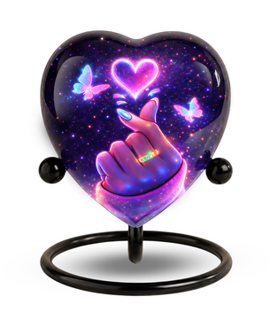 Galaxy Heart Adult Urn for Ashes, Unique Adult Cremation Urn with Love Heart