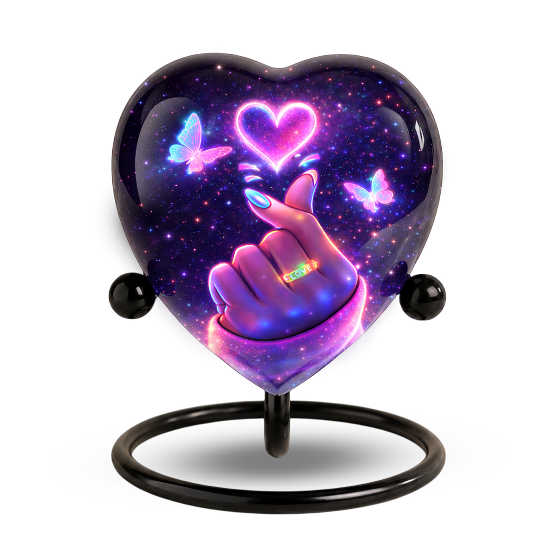 Galaxy Heart Adult Urn for Ashes, Unique Adult Cremation Urn with Love Heart