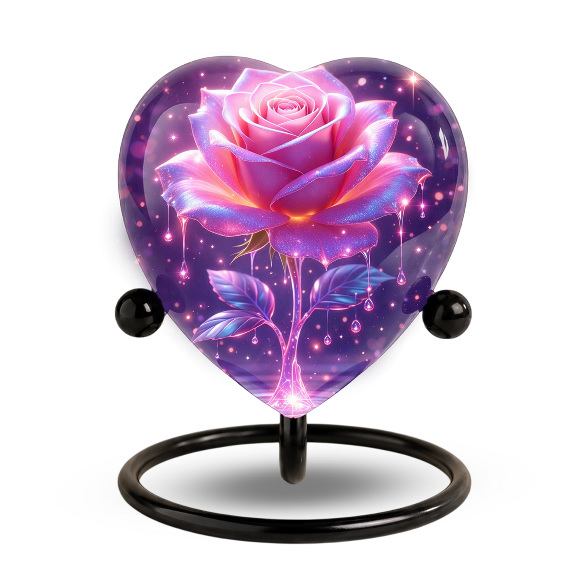 Rose Heart Urn for Mom – Personalized Keepsake Urn for Mom, Beautiful Cremation Urn for Female Ashes
