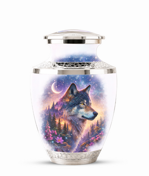 Wolf Cremation Urn for Dad, Wolf Memorial Urn for Men, Personalized Keepsake Ashes Urn