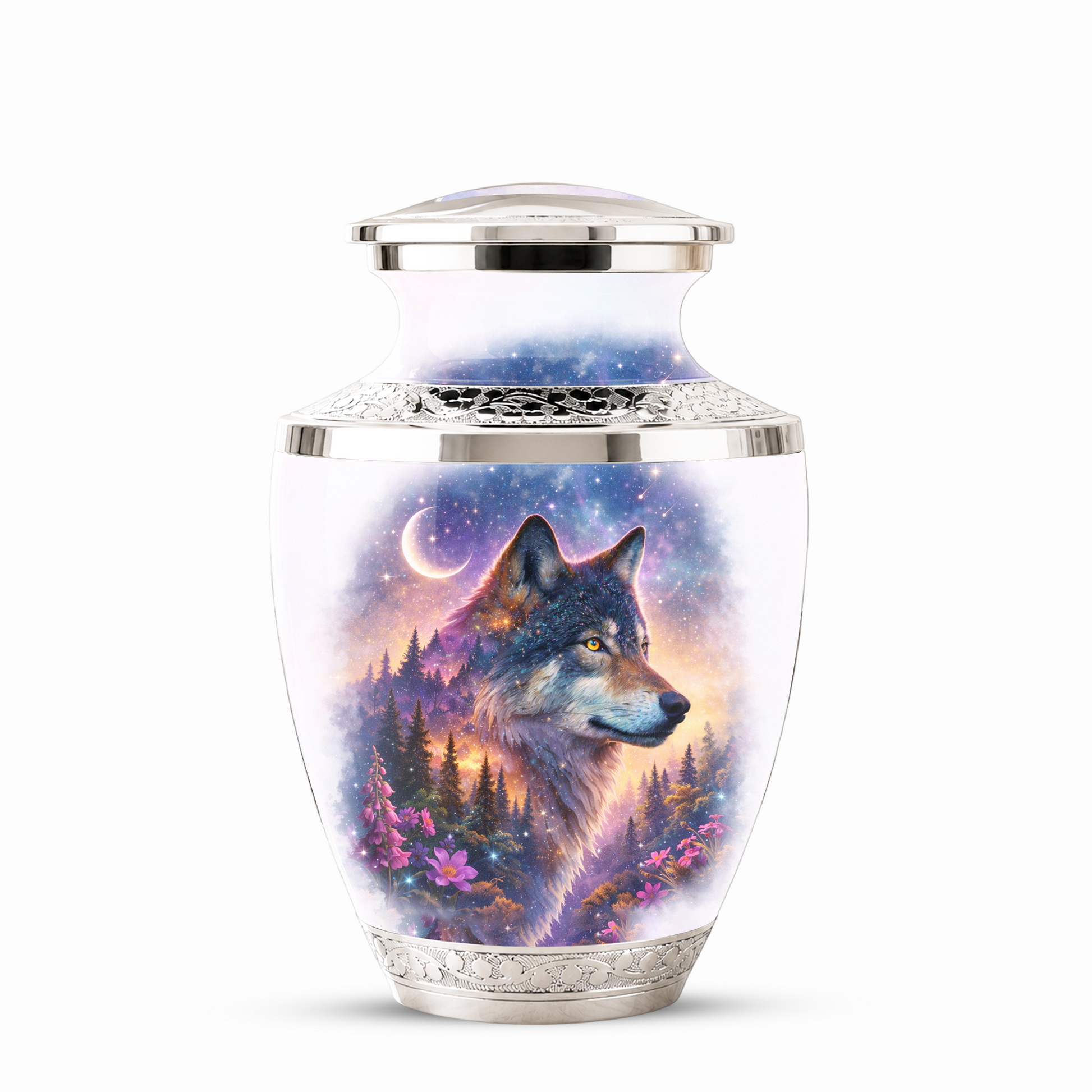 Wolf Cremation Urn for Dad, Wolf Memorial Urn for Men, Personalized Keepsake Ashes Urn