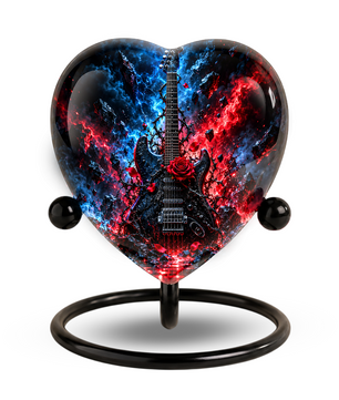 Electric Guitar Cremation Urn for Ashes, Rock Music Memorial Urn, Personalized Guitar Urn