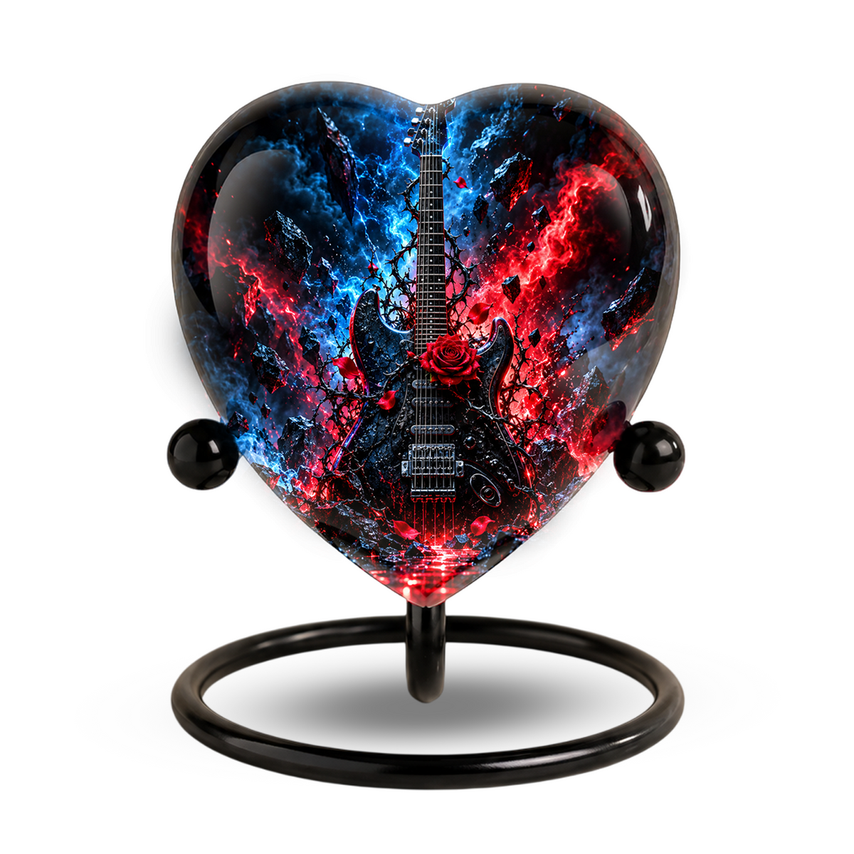 Electric Guitar Cremation Urn for Ashes, Rock Music Memorial Urn, Personalized Guitar Urn