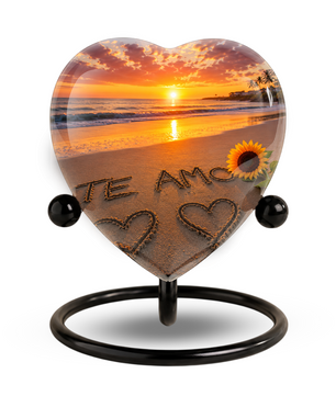 Beach Urn – Beach Urn for Human Ashes, Ocean Sunset Cremation Urn & Beach Keepsake Urn