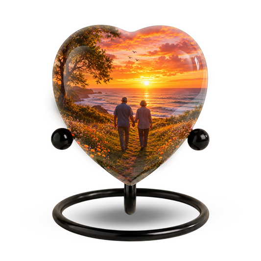 Personalized Sunset Beach Companion Cremation Urn for Mom & Dad