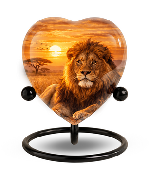 Lion Sunset Urn, Adult Urn, Urns for Adult Ashes, Adult Urns for Ashes, Adult Cremation Urn