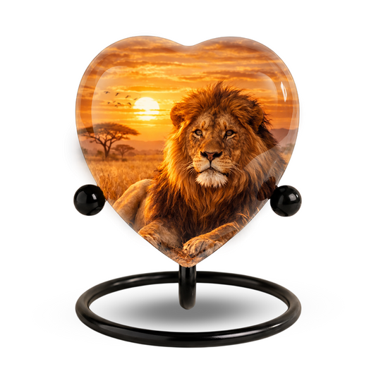 Lion Sunset Urn, Adult Urn, Urns for Adult Ashes, Adult Urns for Ashes, Adult Cremation Urn