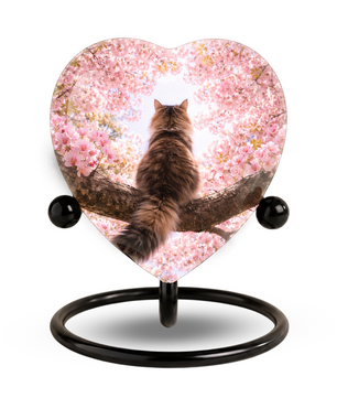 Heart Shaped Cat Urn for Ashes | Beautiful Personalized Cat Memorial Urn