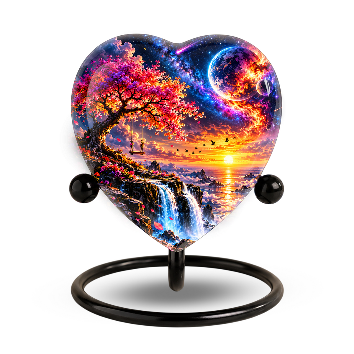 Fantasy Tree Heart Cremation Urn for Ashes, Personalized Adult Memorial Urn, Heart Shaped Cremation Urn