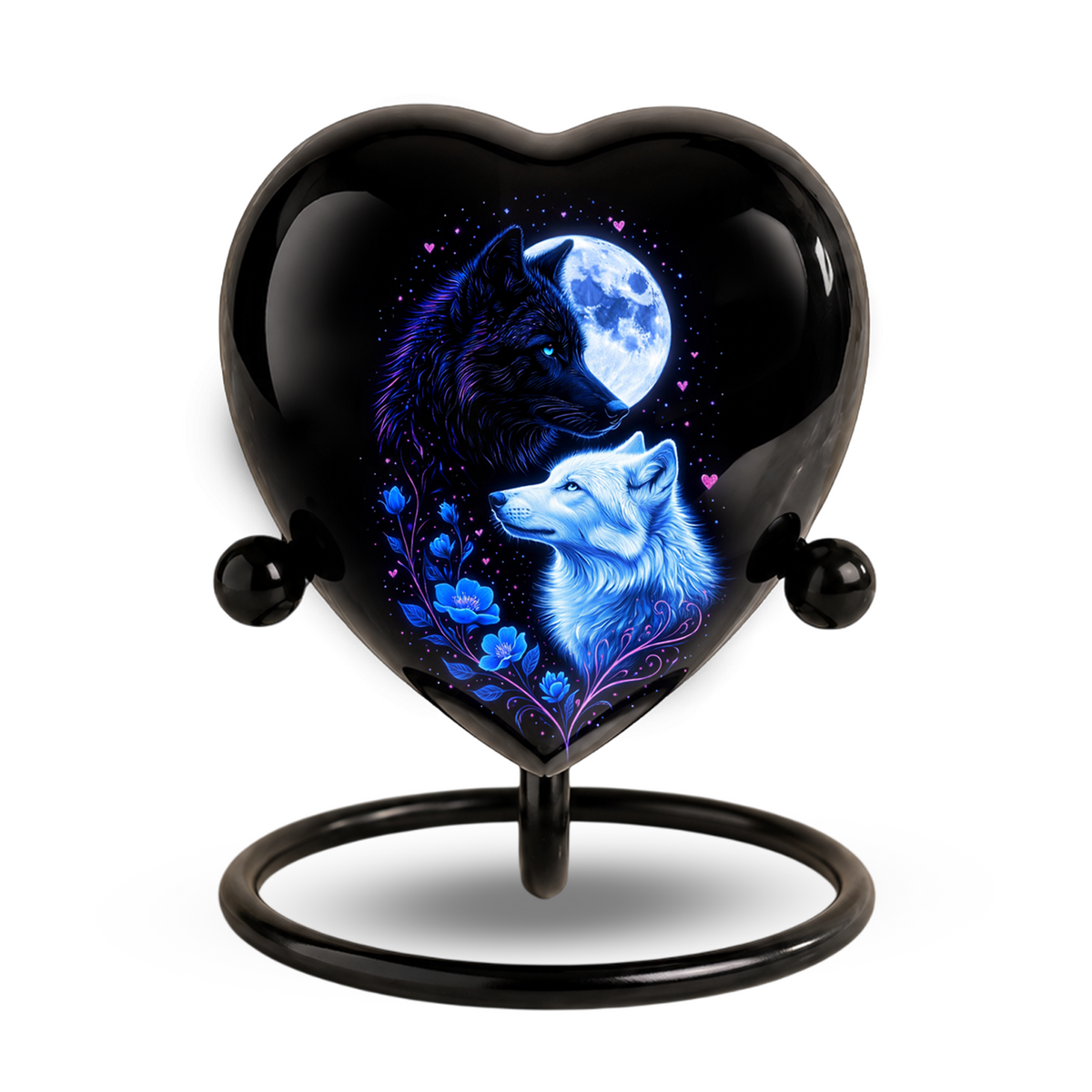 Wolf & Moon Heart Adult Urn – Adult Urn, Urns for Adult Ashes,Adult Cremation Urns