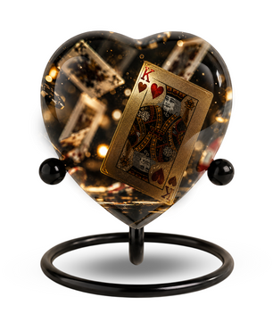 King of Hearts Heart-Shaped Adult Cremation Urn – Unique Keepsake Urn for Dad