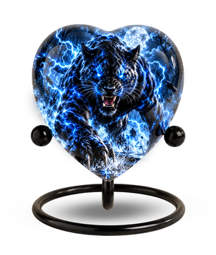Black Panther Cremation Urn for Ashes, Big Cat Memorial Urn, Personalized Panther Urn