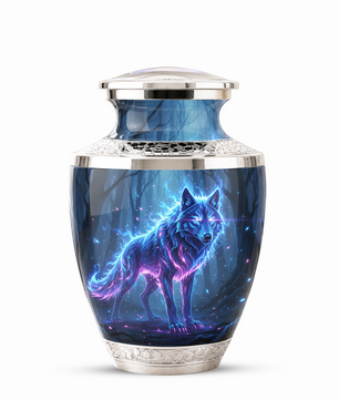 Wolf Cremation Urn for Human Ashes, Personalized Memorial Urn for Men