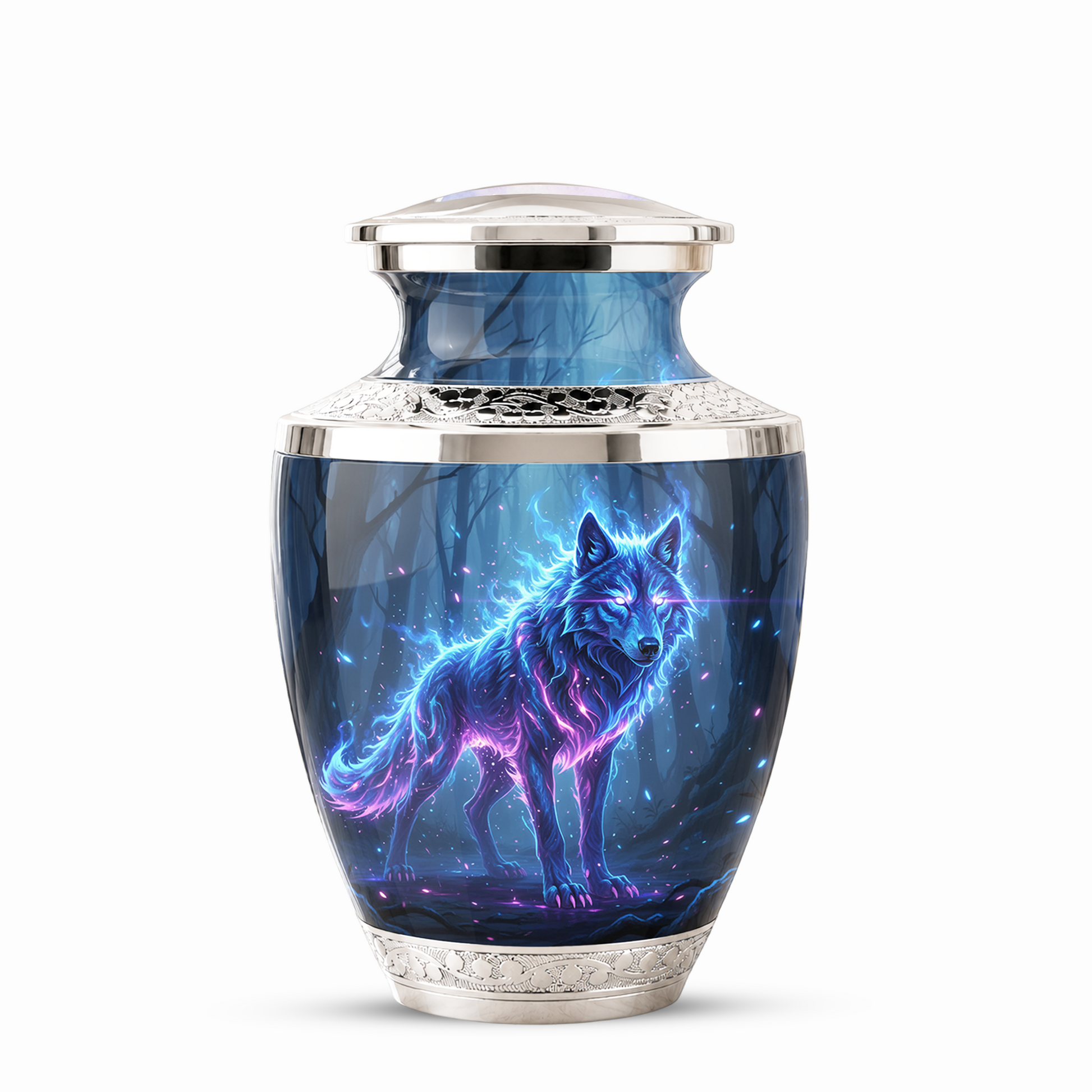 Wolf Cremation Urn for Human Ashes, Personalized Memorial Urn for Men