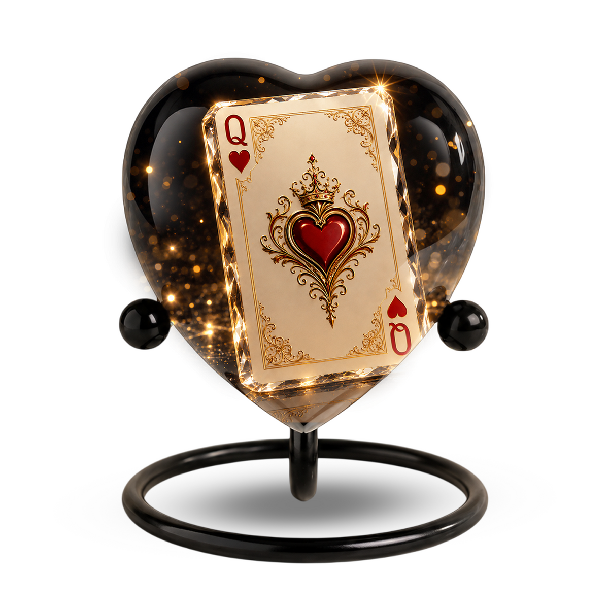 Queen of Hearts Adult Urn – Elegant Adult Cremation Urn for Ashes, Heart Memorial Urn