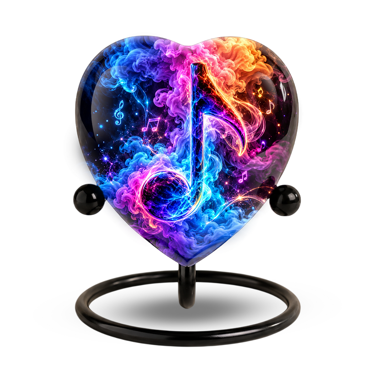 Heart Shaped Music Note Urn for Ashes, Colorful Musical Memorial Urn, Personalized Music Lover Cremation Urn