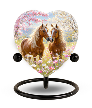 Horse Urn, Adult Urn for Ashes, Horse Memorial Urn, Heart-Shaped Horse Cremation Urn