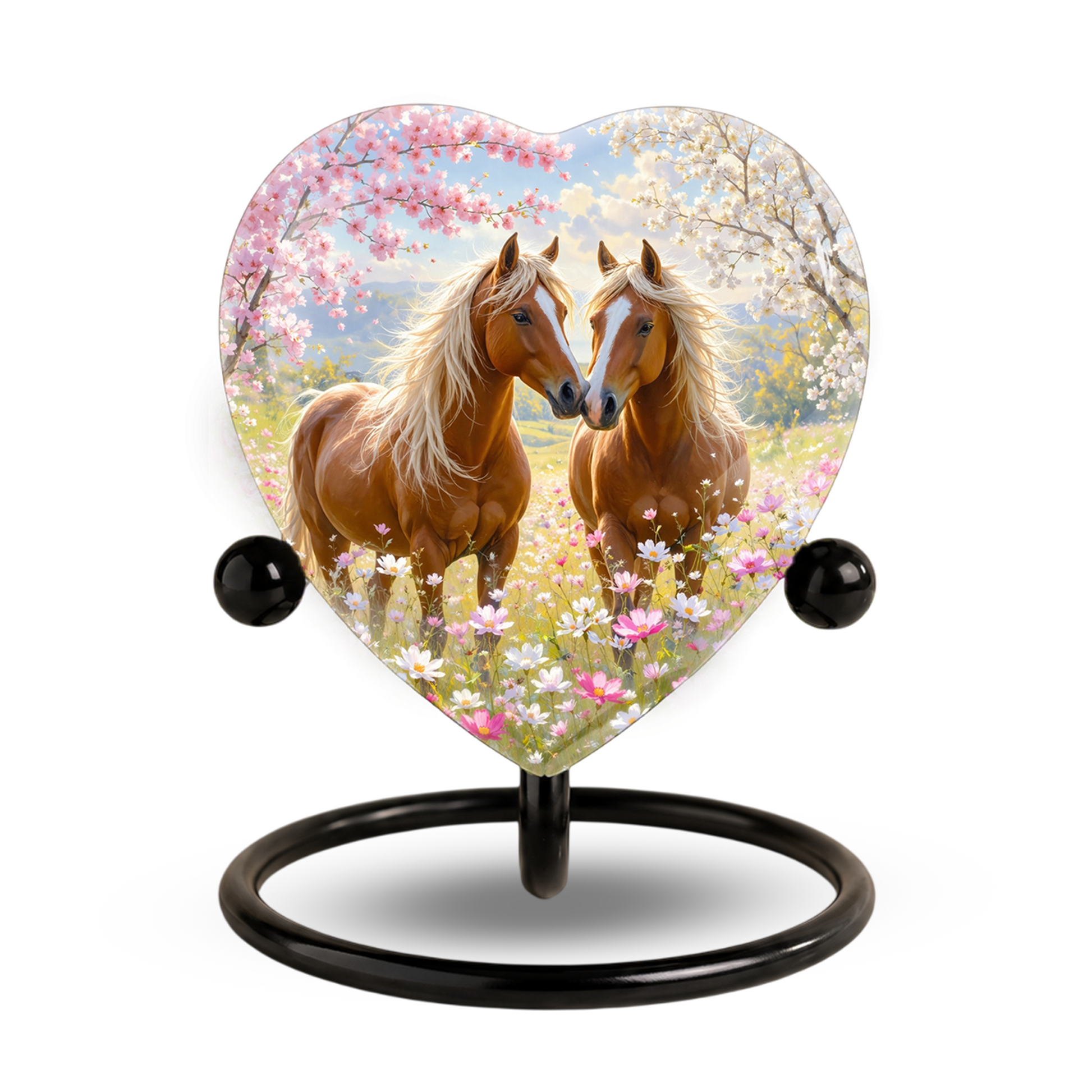 Horse Urn, Adult Urn for Ashes, Horse Memorial Urn, Heart-Shaped Horse Cremation Urn