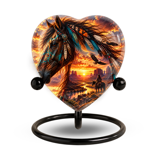 Native American Horse Adult Cremation Urn for Ashes – Western Horse Memorial Urn