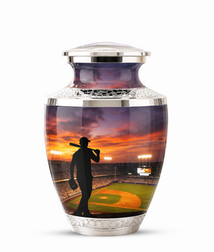 Baseball Player Cremation Urn for Dad, Personalized Baseball Memorial Urn for Son