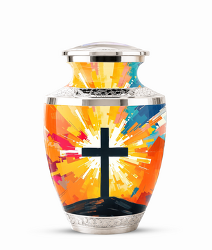 Religious Cross Cremation Urn for Men & Women, Personalized Christian Memorial Urn