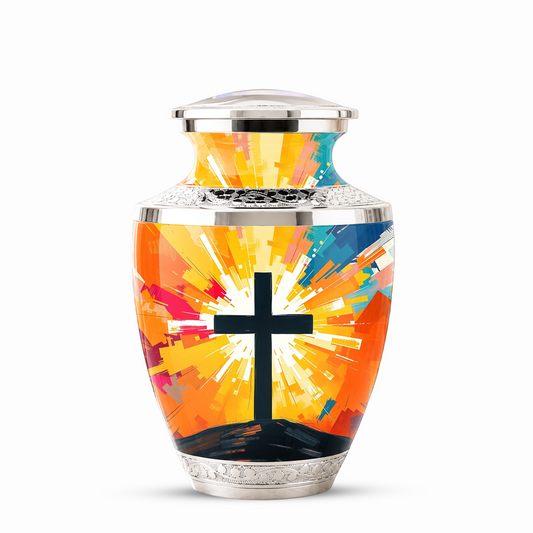 Religious Cross Cremation Urn for Men & Women, Personalized Christian Memorial Urn