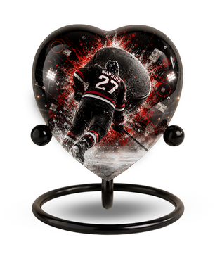 Personalized Hockey Cremation Urn for Dad | Adult Ice Hockey Urn for Ashes & Men