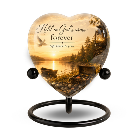 Fishing Adult Urn – Adult Urn for Ashes, Fishing Cremation Urn, Lake Sunset Urn for Adult Ashes