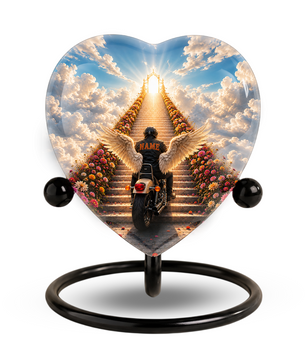 Personalized Motorcycle Cremation Urn for Dad, Adult Male Ashes Memorial Urn, Custom Urn for Father, Son or Man