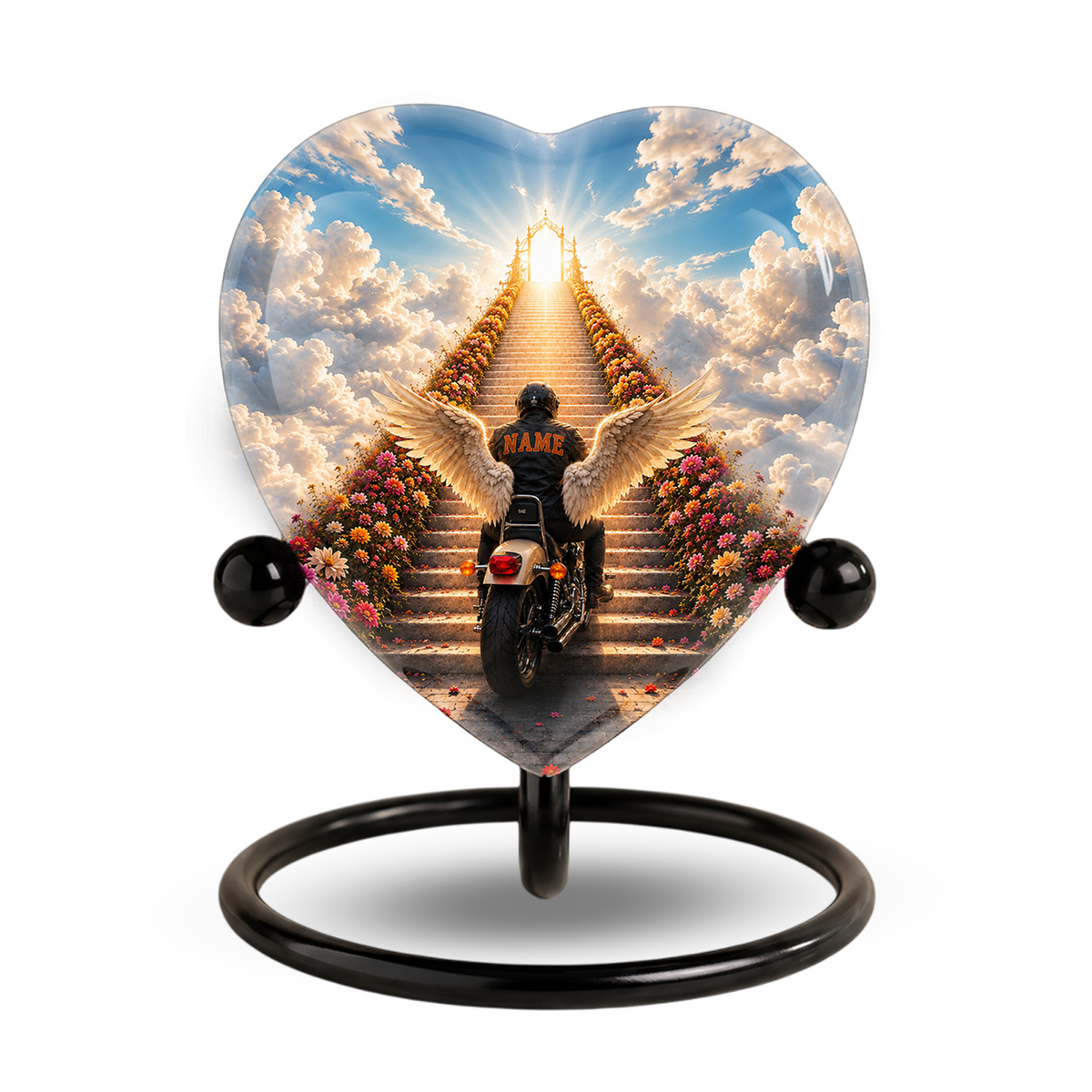 Personalized Motorcycle Cremation Urn for Dad, Adult Male Ashes Memorial Urn, Custom Urn for Father, Son or Man