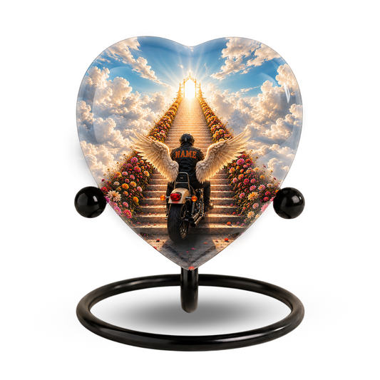 Personalized Motorcycle Cremation Urn for Dad, Adult Male Ashes Memorial Urn, Custom Urn for Father, Son or Man