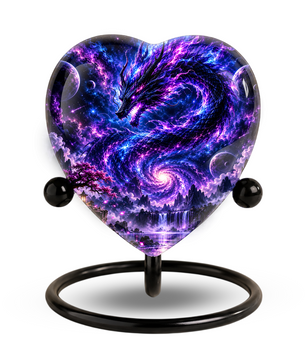 Dragon Adult Cremation Urn for Ashes, Fantasy Dragon Memorial Urn, Personalized Heart Shaped Adult Urn, Dragon Cremation Urn
