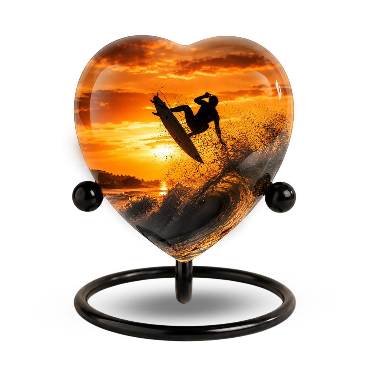 Personalized Urn for Dad, Adult Male Cremation Urn for Ashes, Surfing Memorial Urn for Father & Son