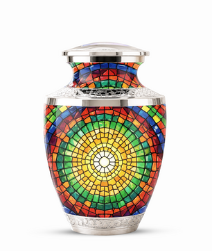 Stained Glass Cremation Urn for Human Ashes, Personalized Memorial Urn for Adult