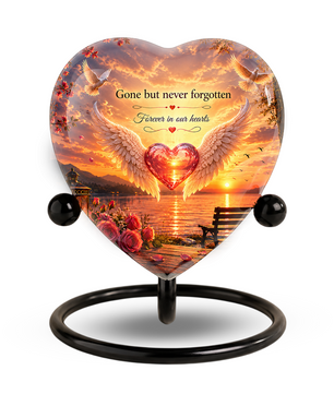 Angel Wing Sunset Urn – Adult Urn for Ashes, Angel Wings Memorial Cremation Urn, Sunset Adult Cremation Urn