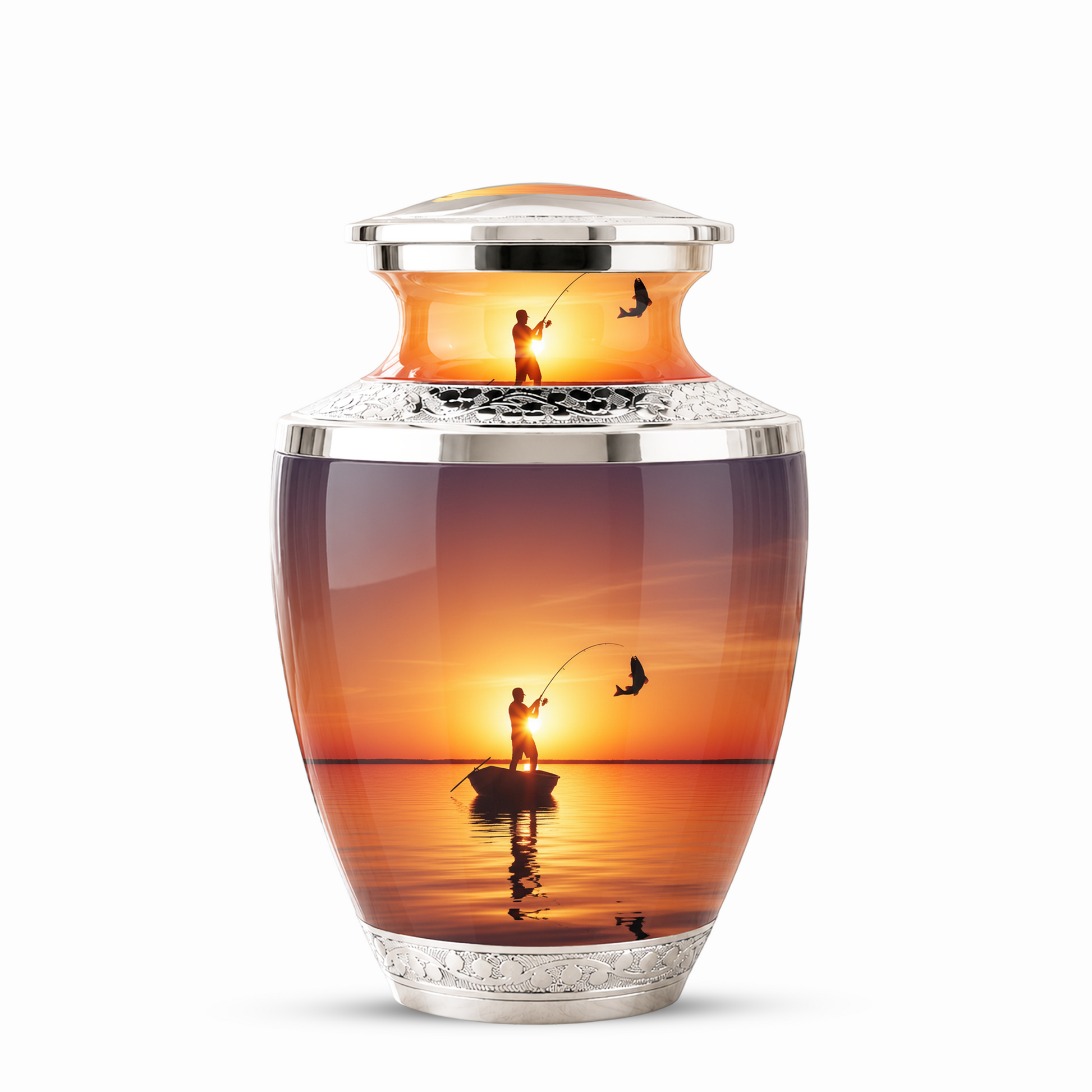 Gone Fishing Cremation Urn for Dad, Personalized Fishing Urn for Human Ashes