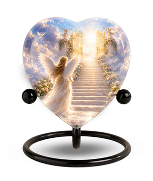 Angel Heaven Urn for Mom – Beautiful Female Adult Cremation Urn, Angel Wing Memorial Urn for Women