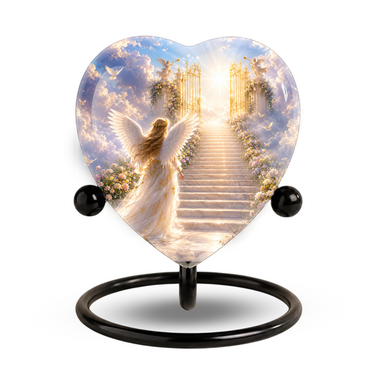 Angel Heaven Urn for Mom – Beautiful Female Adult Cremation Urn, Angel Wing Memorial Urn for Women