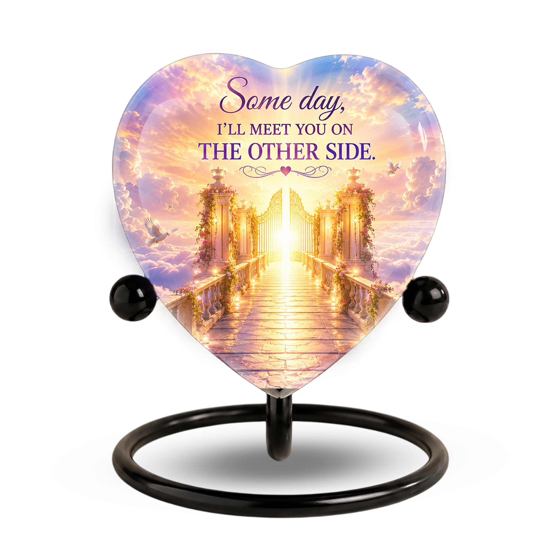 Heavenly Gate Memorial Urn – Adult Urn for Ashes, Heaven Cremation Urn, Heart-Shaped Adult Cremation Urn